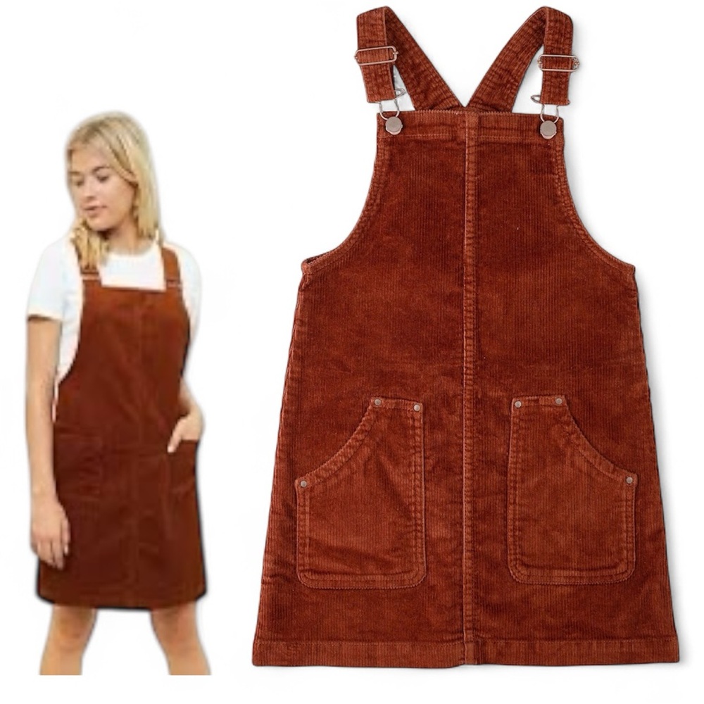 Wonder Nation Girls Brown Corduroy Pinafore Dress